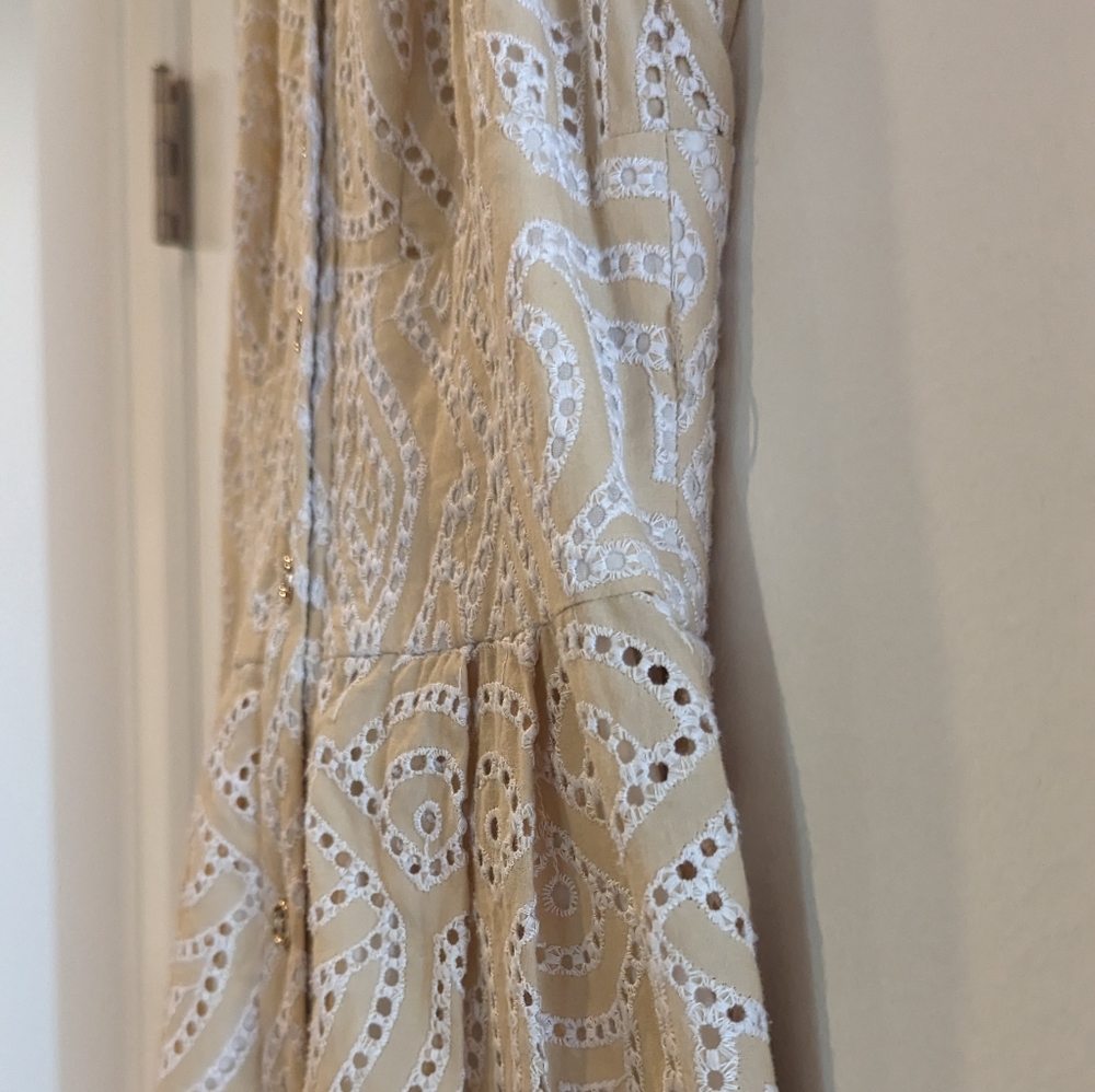 Antonio Melani Eyelet Lace Button Down Dress Size 0 - Picture 3 of 13